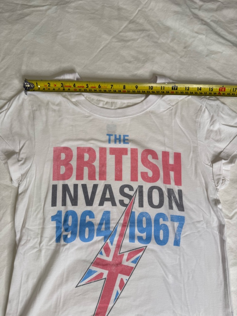 Urban Outfitters British Invasion Graphic Tee Y2K Lightning White Cotton S - Picture 8 of 9